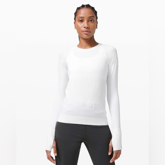 lululemon athletica Tops - Lululemon Rest Less Pullover in Aerial Current White Sz 14!